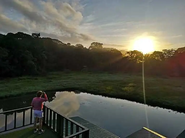 Sunset seen from the lodge deck